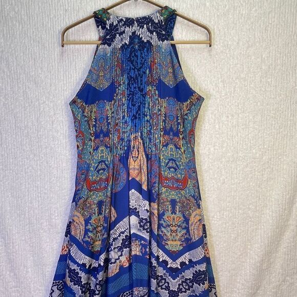Anthropologie Ranna Gill Multicolor Paisley Halter Boteh Maxi Dress Size 2 - Picture 9 of 12
